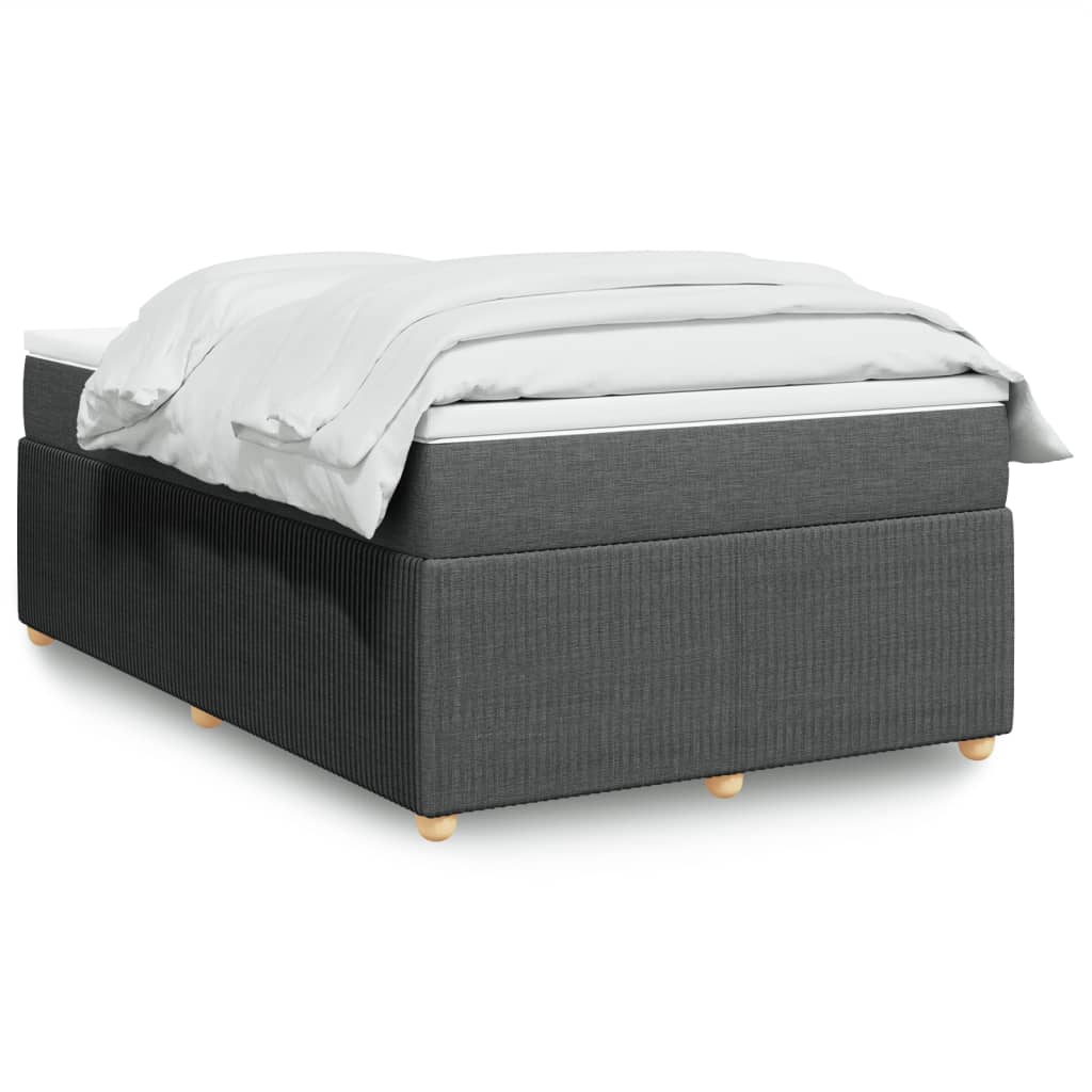 Boxspringbett mit Matratze Dunkelgrau 120×200 cm Stoff