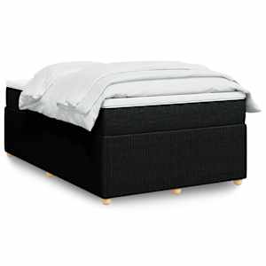 Box spring postelja z vzmetnico črn 120x200 cm blago