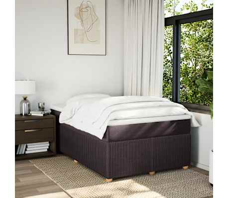 vidaXL Boxspringbett mit Matratze Dunkelbraun 120x200 cm Stoff