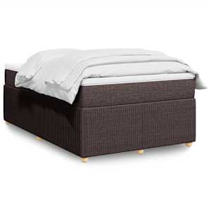 Box spring postelja z vzmetnico temno rjav 120x200 cm blago