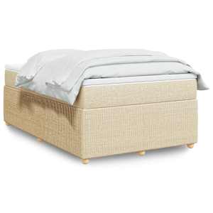 Box spring postelja z vzmetnico krem 120x200 cm blago