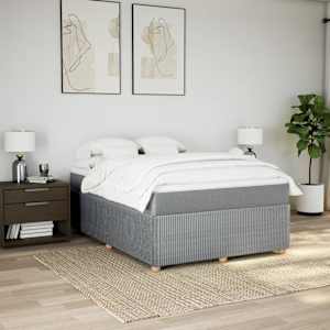 Box spring postel s matrací světle šedá 140 x 190 cm textil - obrázek 3