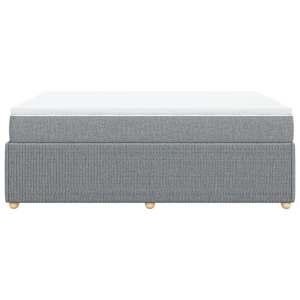 Box spring postel s matrací světle šedá 140 x 190 cm textil - obrázek 5