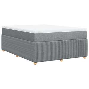 Box spring postel s matrací světle šedá 140 x 190 cm textil - obrázek 6