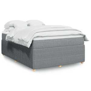 Box spring postel s matrací světle šedá 140 x 190 cm textil - obrázek 1