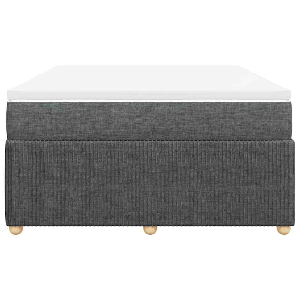 vidaXL Boxspring met matras stof donkergrijs 140x190 cm grijs, foto 4