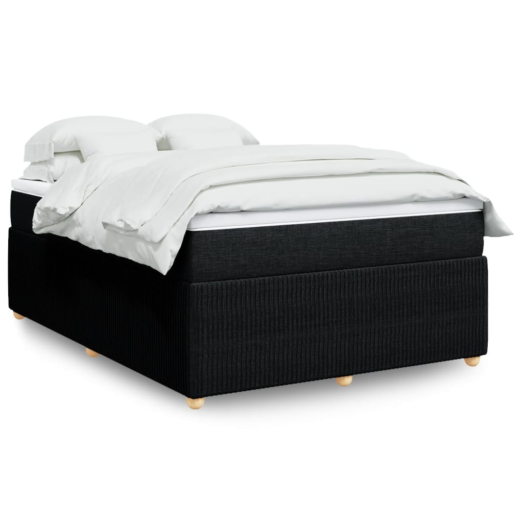 Boxspringbett mit Matratze Schwarz 140×190 cm Stoff