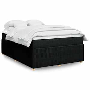 Box spring postel s matrací černá 140 x 190 cm textil - obrázek 1