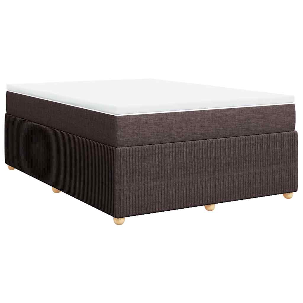 vidaXL Boxspring met matras stof donkerbruin 140x190 cm bruin, foto 3