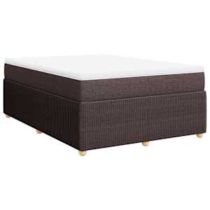 Box spring postel s matrací tmavě hnědá 140x190 cm textil - obrázek 2