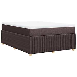Box spring postel s matrací tmavě hnědá 140x190 cm textil - obrázek 6