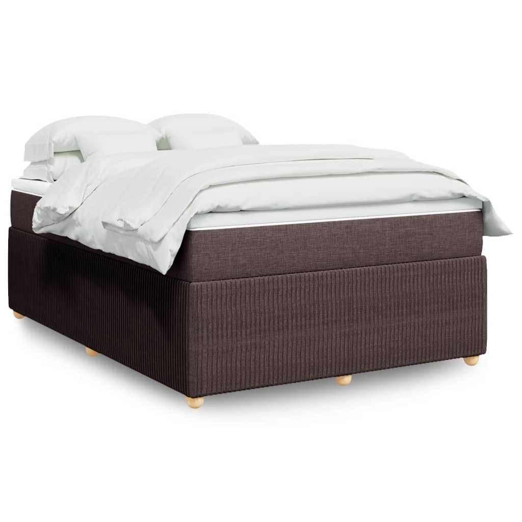 Boxspringbett mit Matratze Dunkelbraun 140×190 cm Stoff