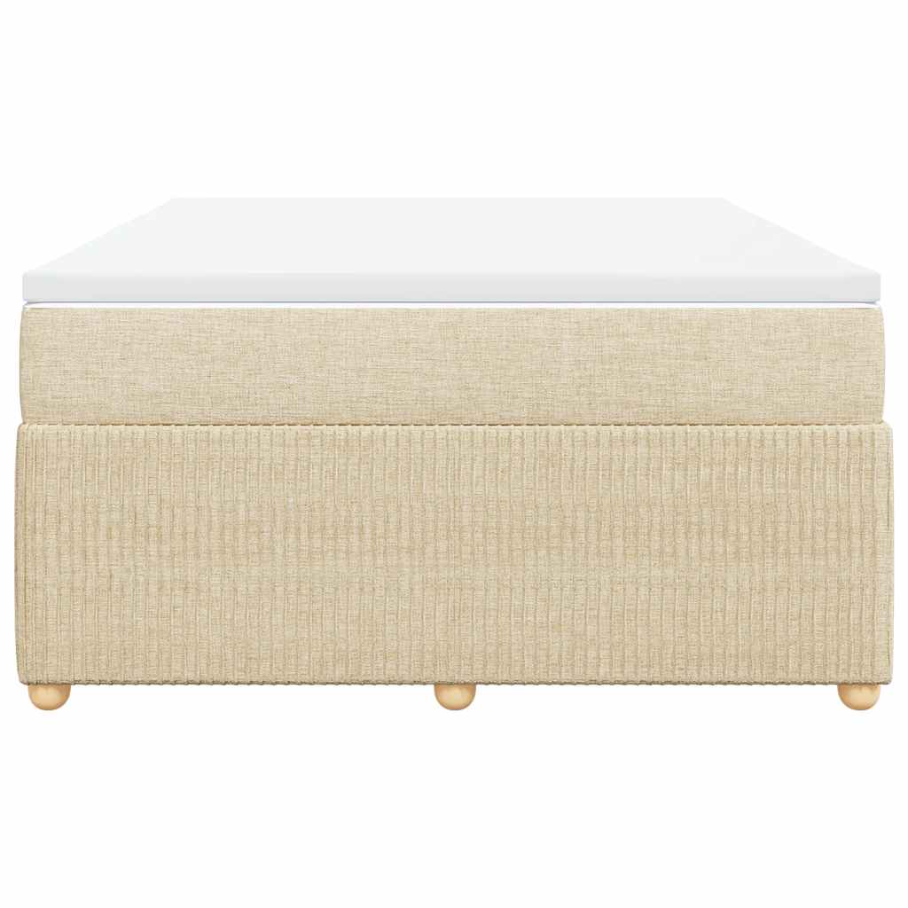 vidaXL Boxspring met matras stof crèmekleurig 140x190 cm, foto 4