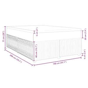 Box spring postel s matrací tmavě šedá 140x200 cm textil - obrázek 12