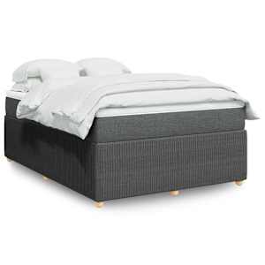Box spring postel s matrací tmavě šedá 140x200 cm textil