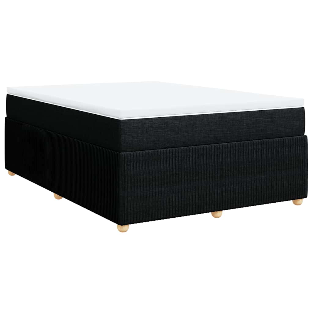 vidaXL Boxspring met matras stof zwart 140x200 cm, foto 3
