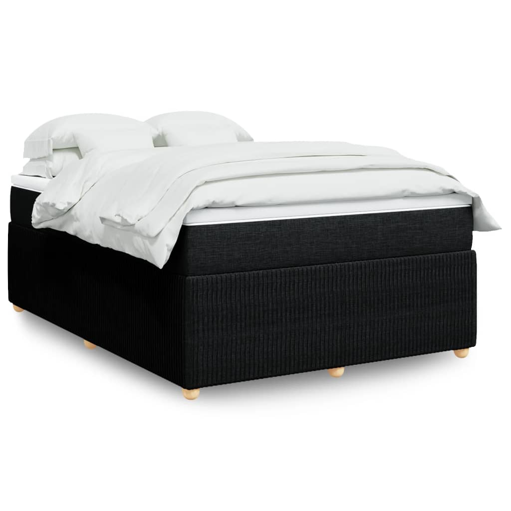 Boxspringbett mit Matratze Schwarz 140×200 cm Stoff