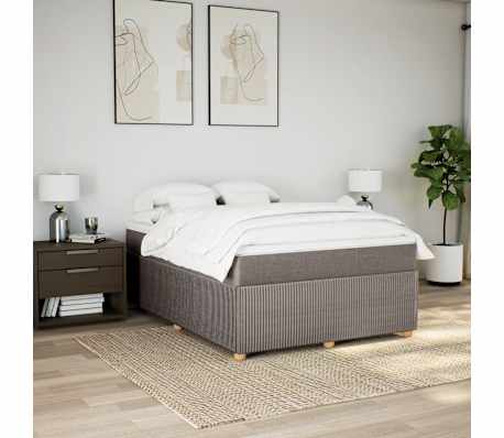 vidaXL Box spring postel s matrac&iacute; taupe 140x200 cm textil