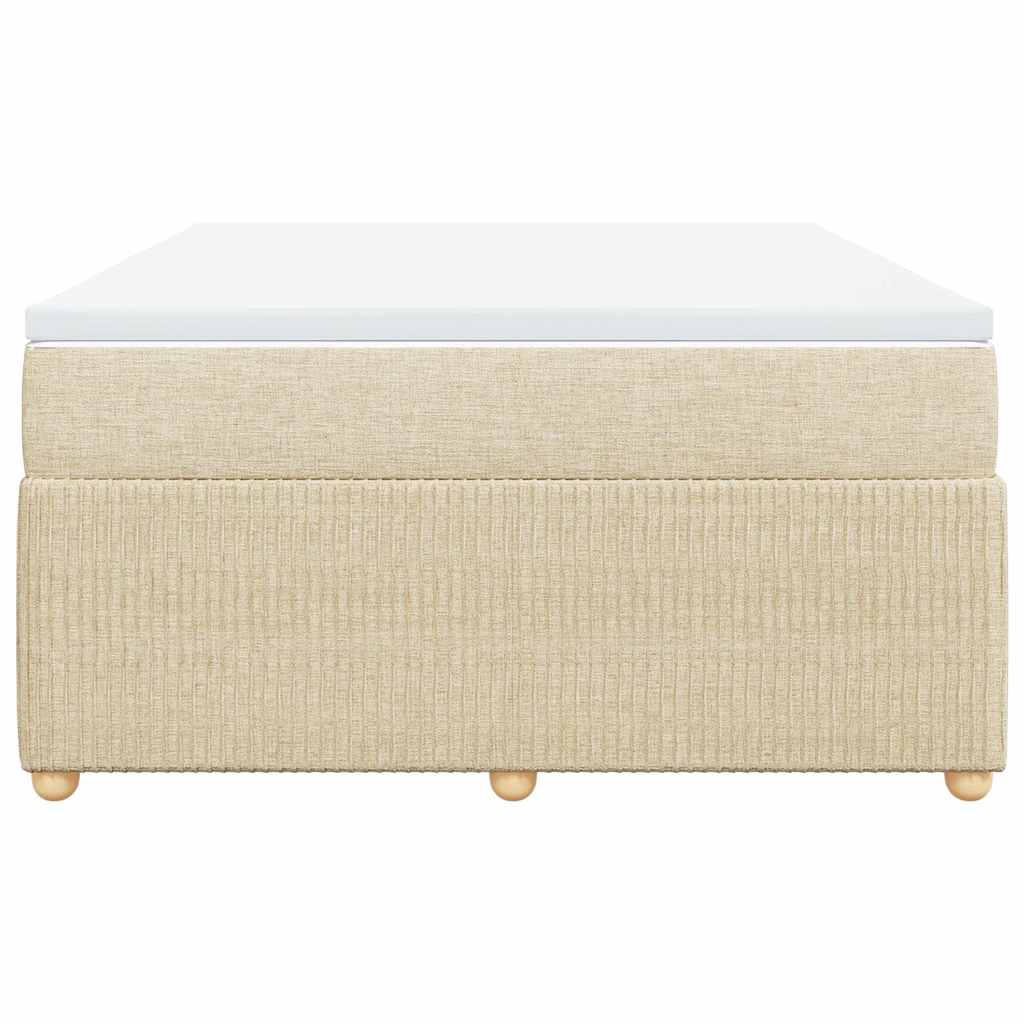vidaXL Boxspring met matras stof crèmekleurig 140x200 cm, foto 4