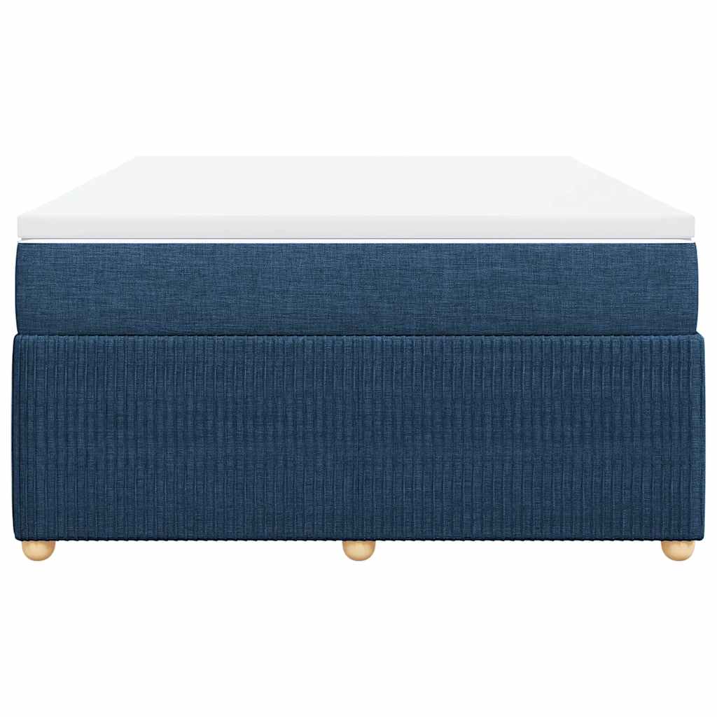 vidaXL Boxspring met matras stof blauw 140x200 cm, foto 4