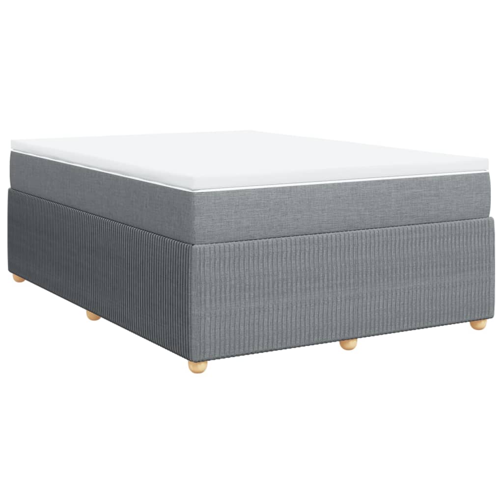 vidaXL Box spring postelja z vzmetnico svetlo siva 160x200 cm žamet