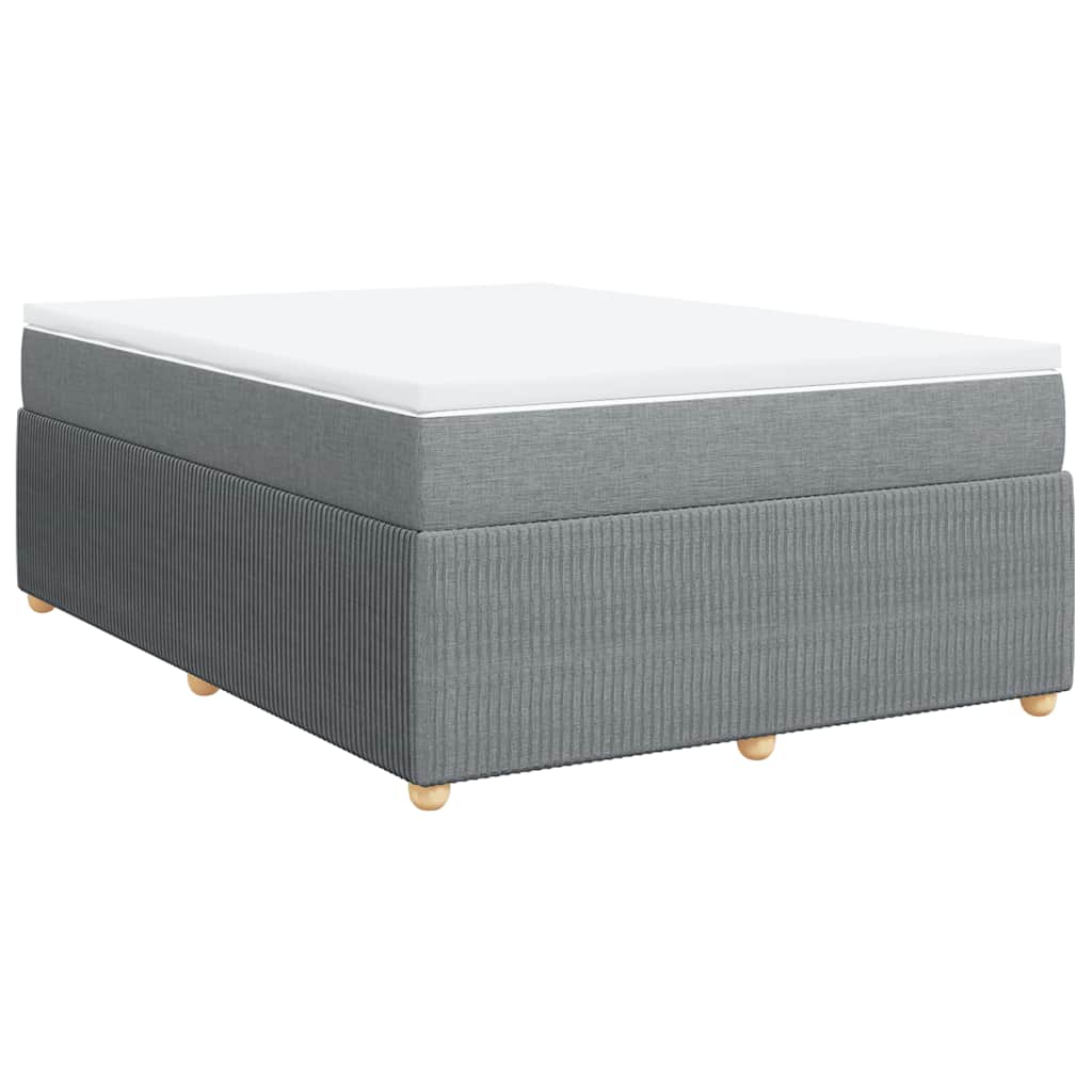vidaXL Box spring postel s matrací světle šedá 160 x 200 cm textil