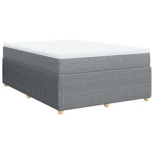 Box spring postel s matrací světle šedá 160 x 200 cm textil - obrázek 2