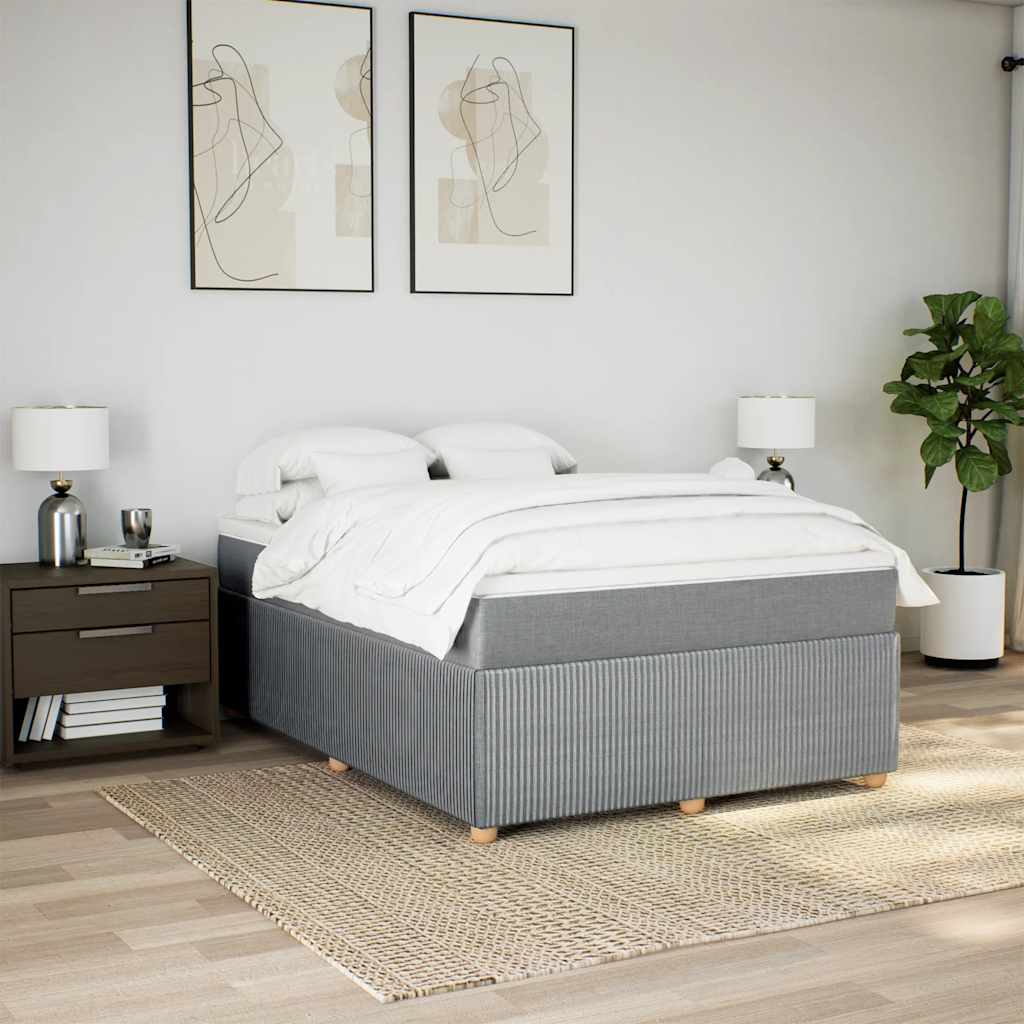 vidaXL Boxspring posteľ s matracom svetlosivá 100x200 cm látka
