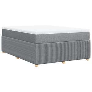 Box spring postel s matrací světle šedá 160 x 200 cm textil - obrázek 6