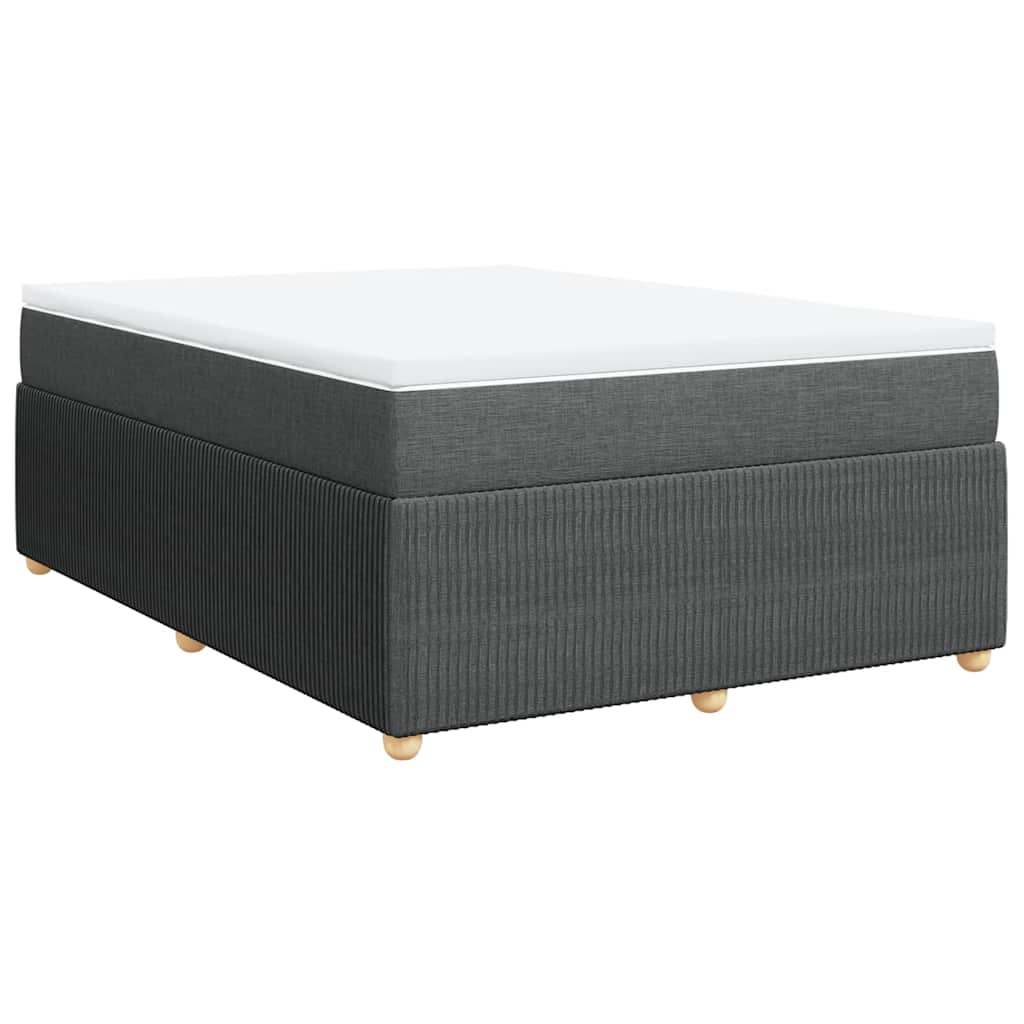 vidaXL Boxspring met matras stof donkergrijs 160x200 cm grijs, foto 3