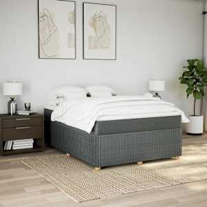 Box spring postel s matrací tmavě šedá 160x200 cm textil - obrázek 3