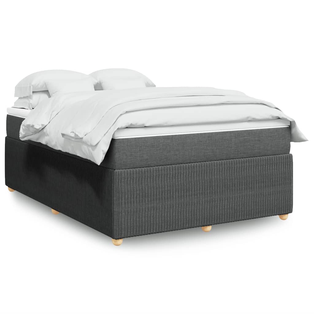 Boxspringbett mit Matratze Dunkelgrau 160×200 cm Stoff