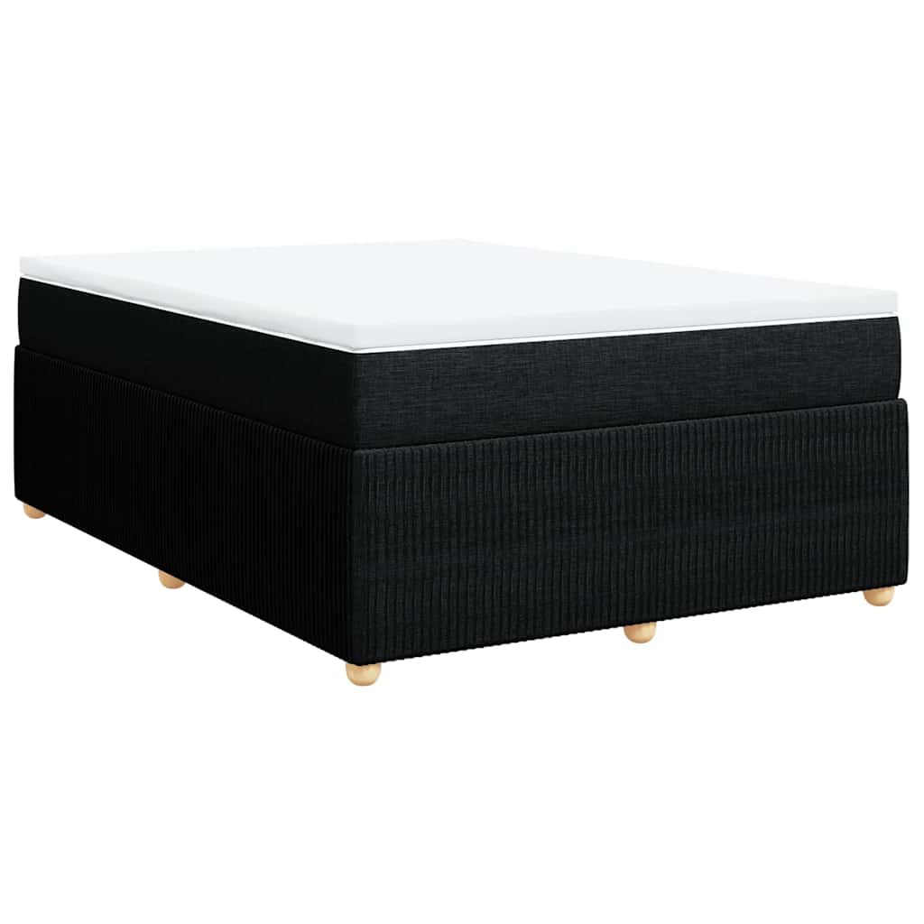 vidaXL Boxspring met matras stof zwart 160x200 cm, foto 3