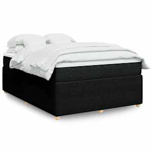 Box spring postel s matrací černá 160x200 cm textil - obrázek 1