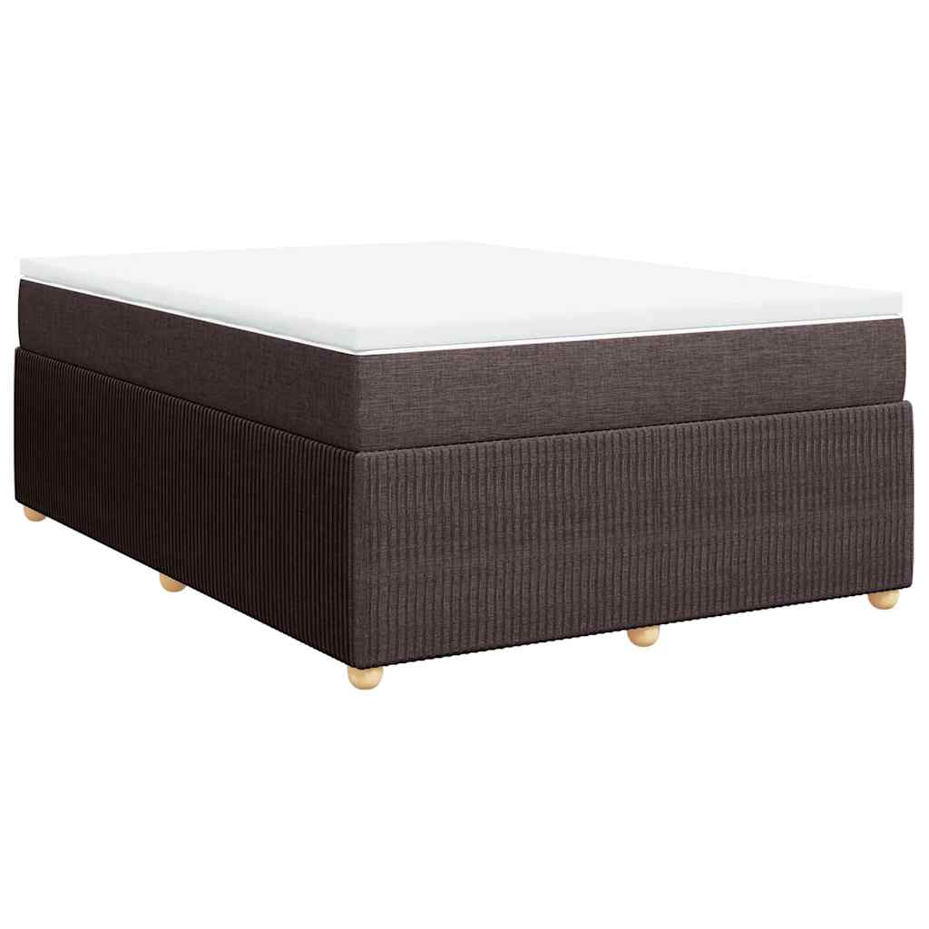 vidaXL Boxspring met matras stof donkerbruin 160x200 cm bruin, foto 3