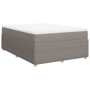 Box spring postel s matrací taupe 160x200 cm textil - obrázek 2