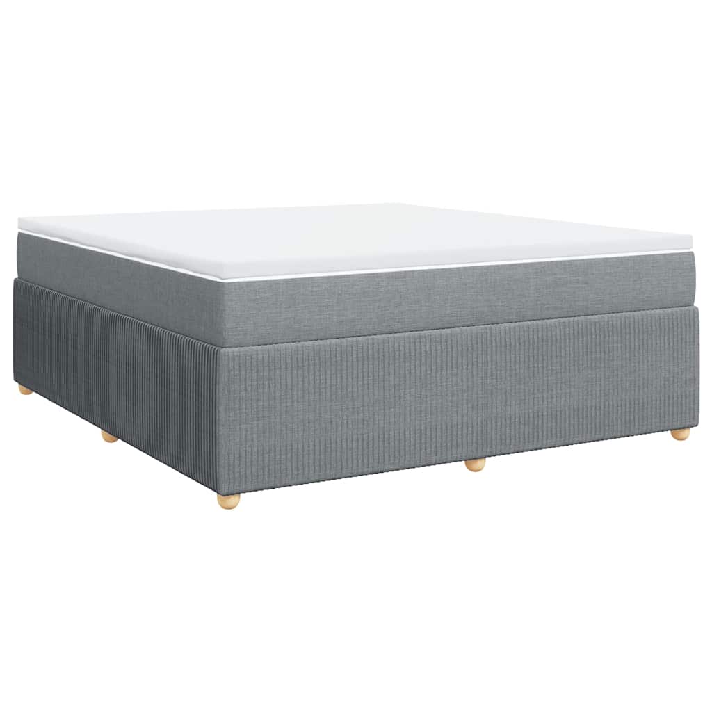 vidaXL Boxspring met matras stof lichtgrijs 180x200 cm grijs, foto 3