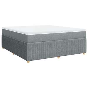 Box spring postel s matrací světle šedá 180 x 200 cm textil - obrázek 2