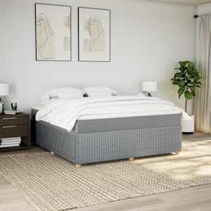 Box spring postel s matrací světle šedá 180 x 200 cm textil - obrázek 3