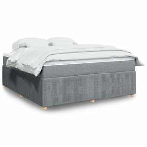 Box spring postel s matrací světle šedá 180 x 200 cm textil - obrázek 1