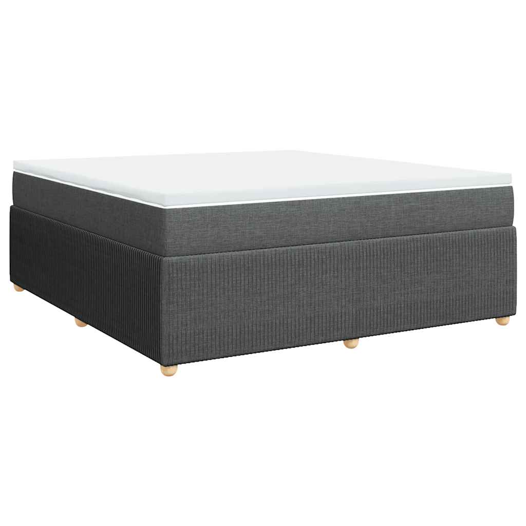 vidaXL Pat box spring cu saltea, gri închis, 180x200 cm, textil