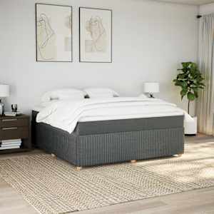 Box spring postel s matrací tmavě šedá 180x200 cm textil - obrázek 3