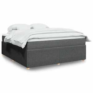 Box spring postel s matrací tmavě šedá 180x200 cm textil - obrázek 1