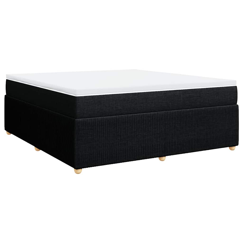 vidaXL Pat box spring cu saltea, negru, 180x200 cm, catifea