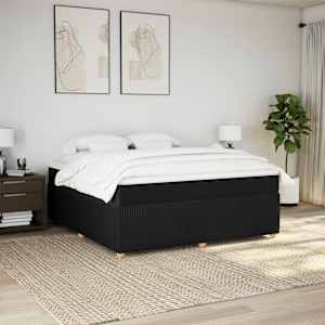 Box spring postel s matrací černá 180x200 cm textil - obrázek 3