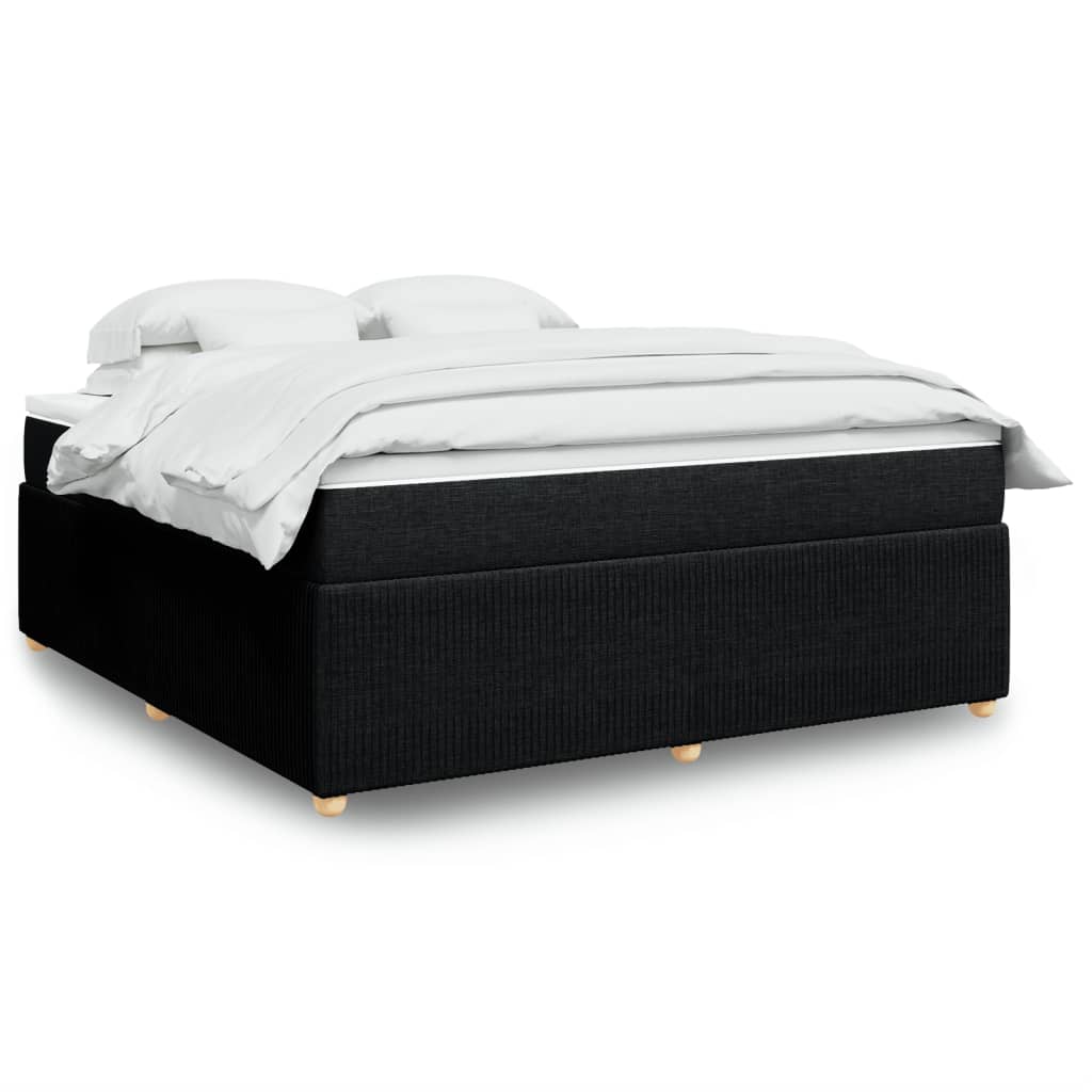 vidaXL Boxspringbett mit Matratze Schwarz 180x200 cm Stoff