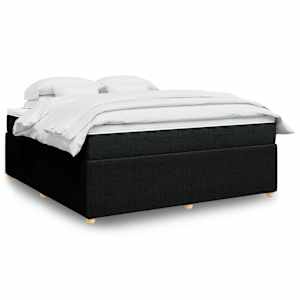 Box spring postel s matrací černá 180x200 cm textil - obrázek 1