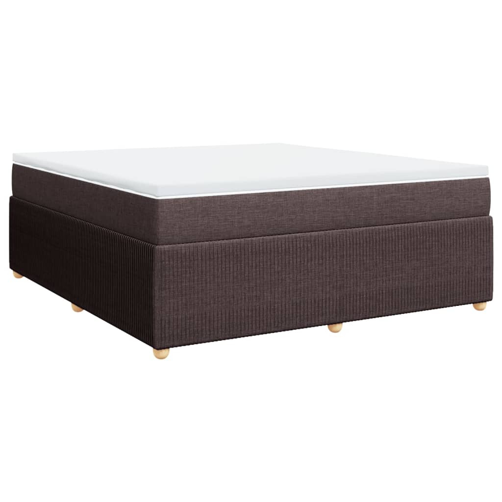 vidaXL Box spring postelja z vzmetnico temno rjava 180x200 cm blago