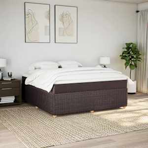 Box spring postel s matrací tmavě hnědá 180x200 cm textil - obrázek 3