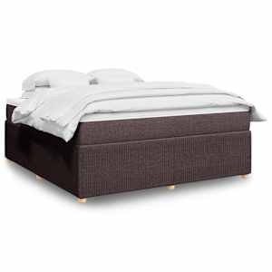 Box spring postel s matrací tmavě hnědá 180x200 cm textil - obrázek 1